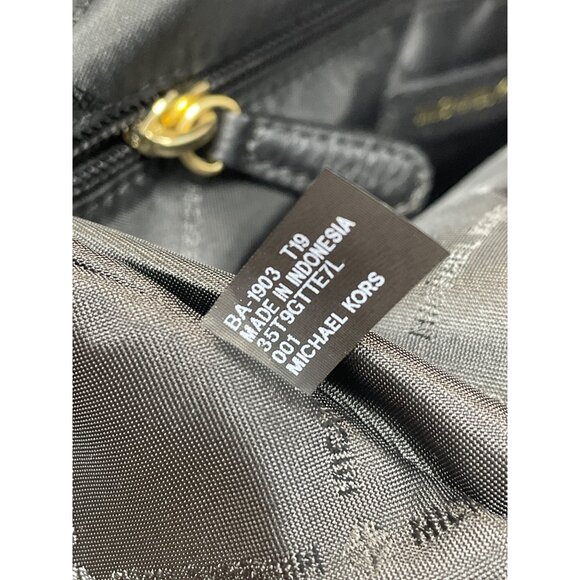 Michael Kors womans Balck Jet Set Large Chain Gold leather Shoulder Tote Handbag - Picture 12 of 16